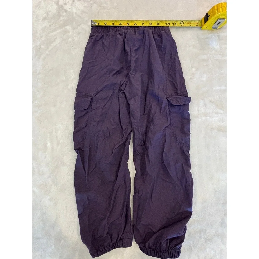 Old Navy Girls Purple High-Rise Quick Dry Cargo Joggers Ruched Pants Size S 6-7